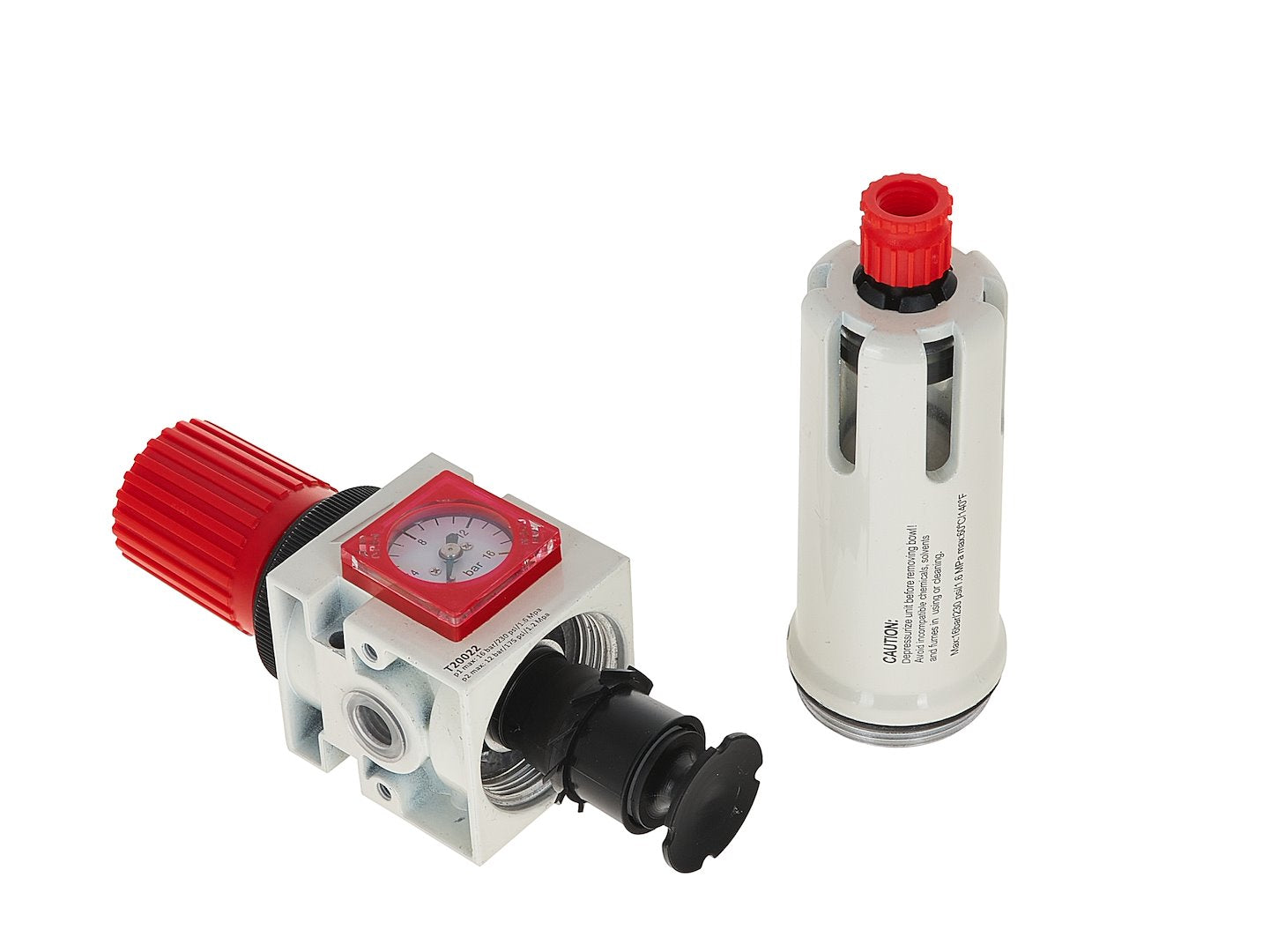 Filtro aria con regolatore di pressione del separatore d'acqua, regolatore del compressore d'aria con valvola di riduzione della pressione e manometro, accessorio per utensili pneumatici, 1/4 Tvardy