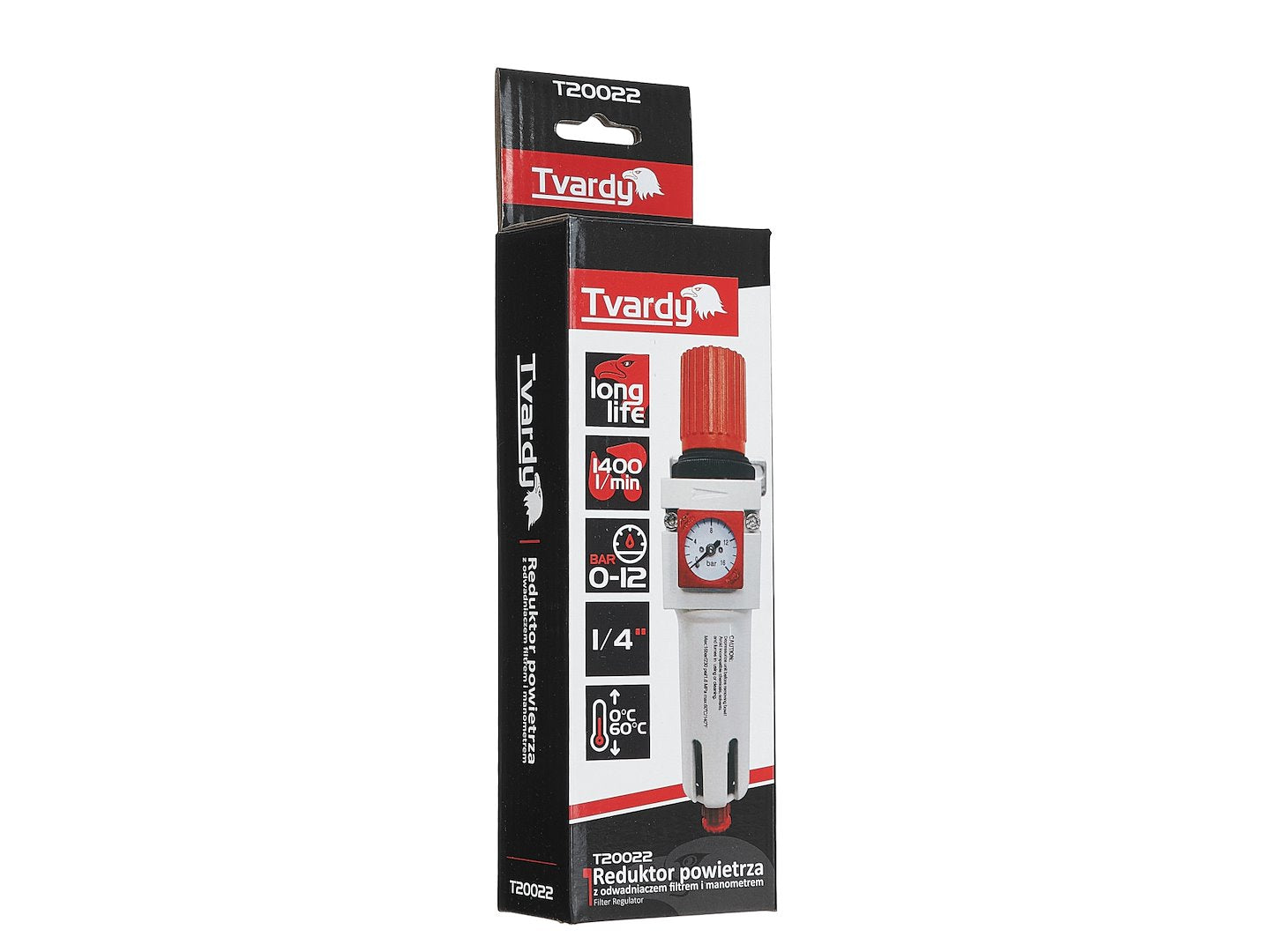 Filtro aria con regolatore di pressione del separatore d'acqua, regolatore del compressore d'aria con valvola di riduzione della pressione e manometro, accessorio per utensili pneumatici, 1/4 Tvardy
