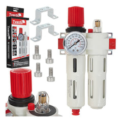 Separatore d'acqua e olio ad aria compressa, riduttore di pressione per compressore, filtro regolatore aria con manometro 1/4 