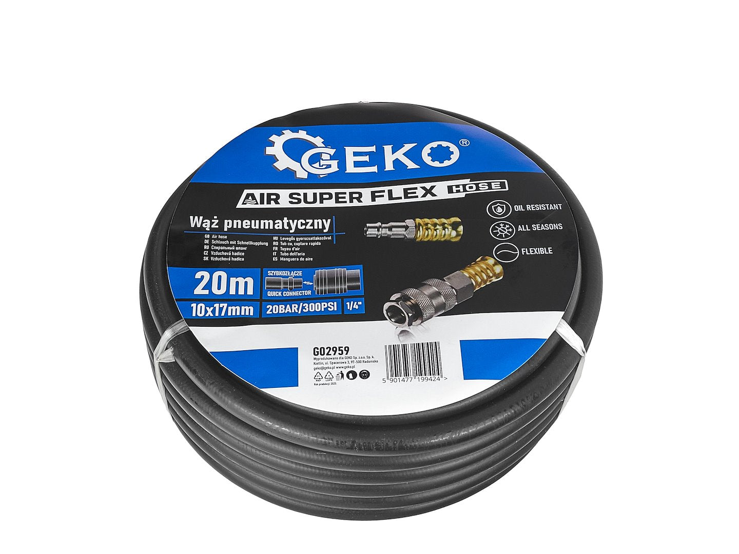 Tubo tubi aria compressa spirale flessibile compressore, tubo flessibile per aria compressa a spirale, 10 × 17 mm 20 m