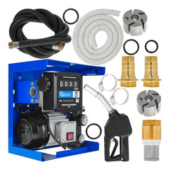 Pompa autoadescante per trasferimento diesel gasolio 70 l/min 900 W con pistola automatica e contatore, distributore diesel gasolio, Geko