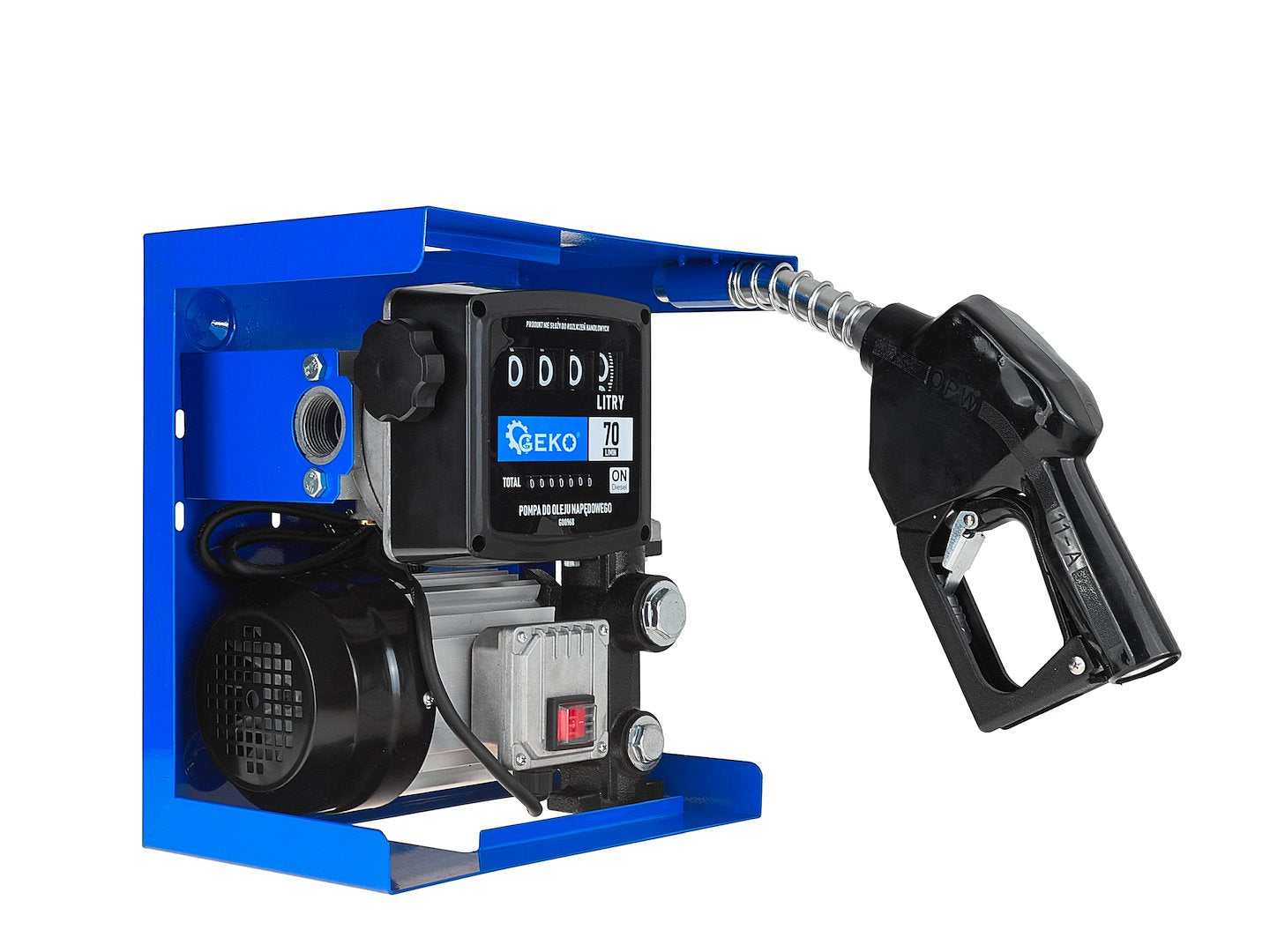 Pompa autoadescante per trasferimento diesel gasolio 70 l/min 900 W con pistola automatica e contatore, distributore diesel gasolio, Geko