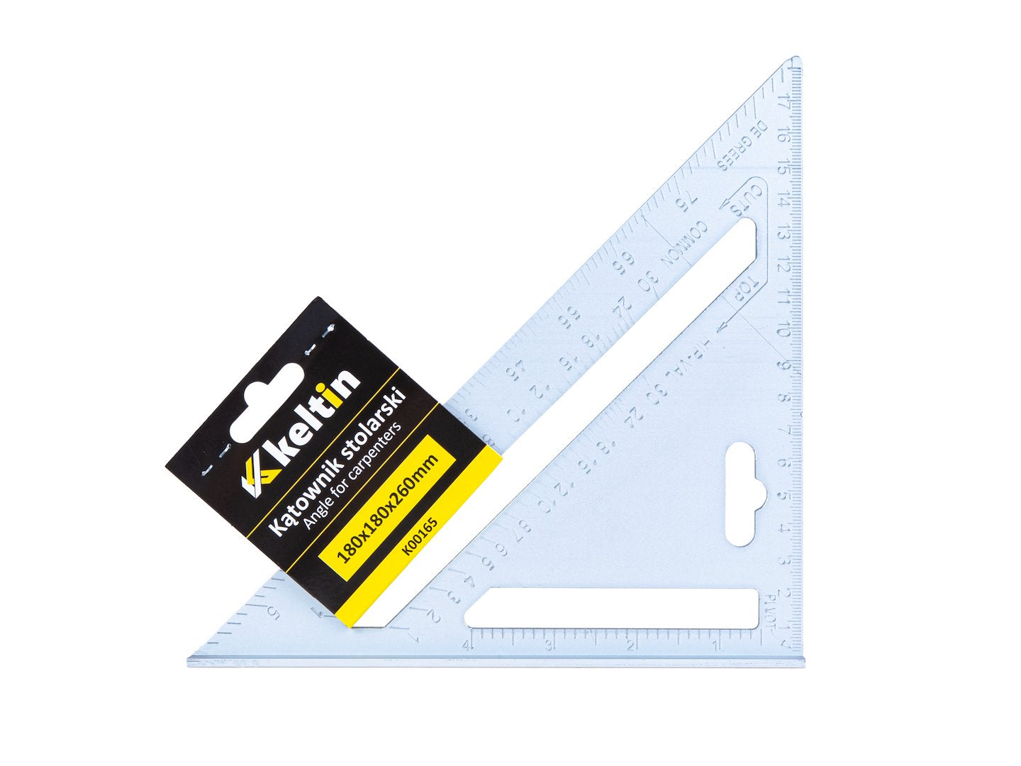 Squadra da falegname professionale - utensili per la lavorazione del legno di alta qualità, squadra per carpentiere, squadra metrica professionale, squadra per misurazioni rapide, 180 x 180 x 255mm