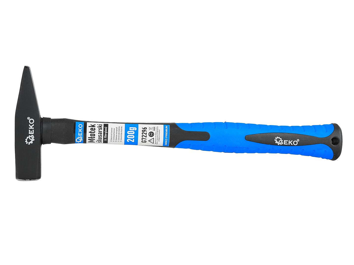 Serie di martelli per meccanica, manico fibra di vetro, martello tipo tedesco, 100g - 2000g 7 pezzi Geko