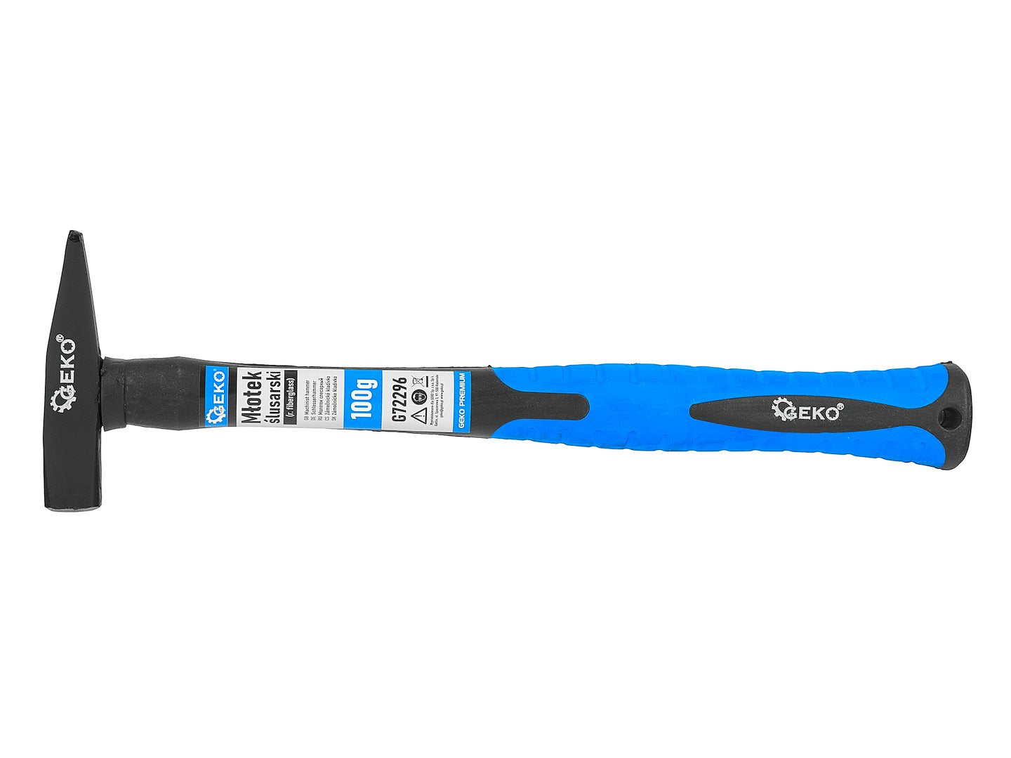Serie di martelli per meccanica, manico fibra di vetro, martello tipo tedesco, 100g - 2000g 7 pezzi Geko