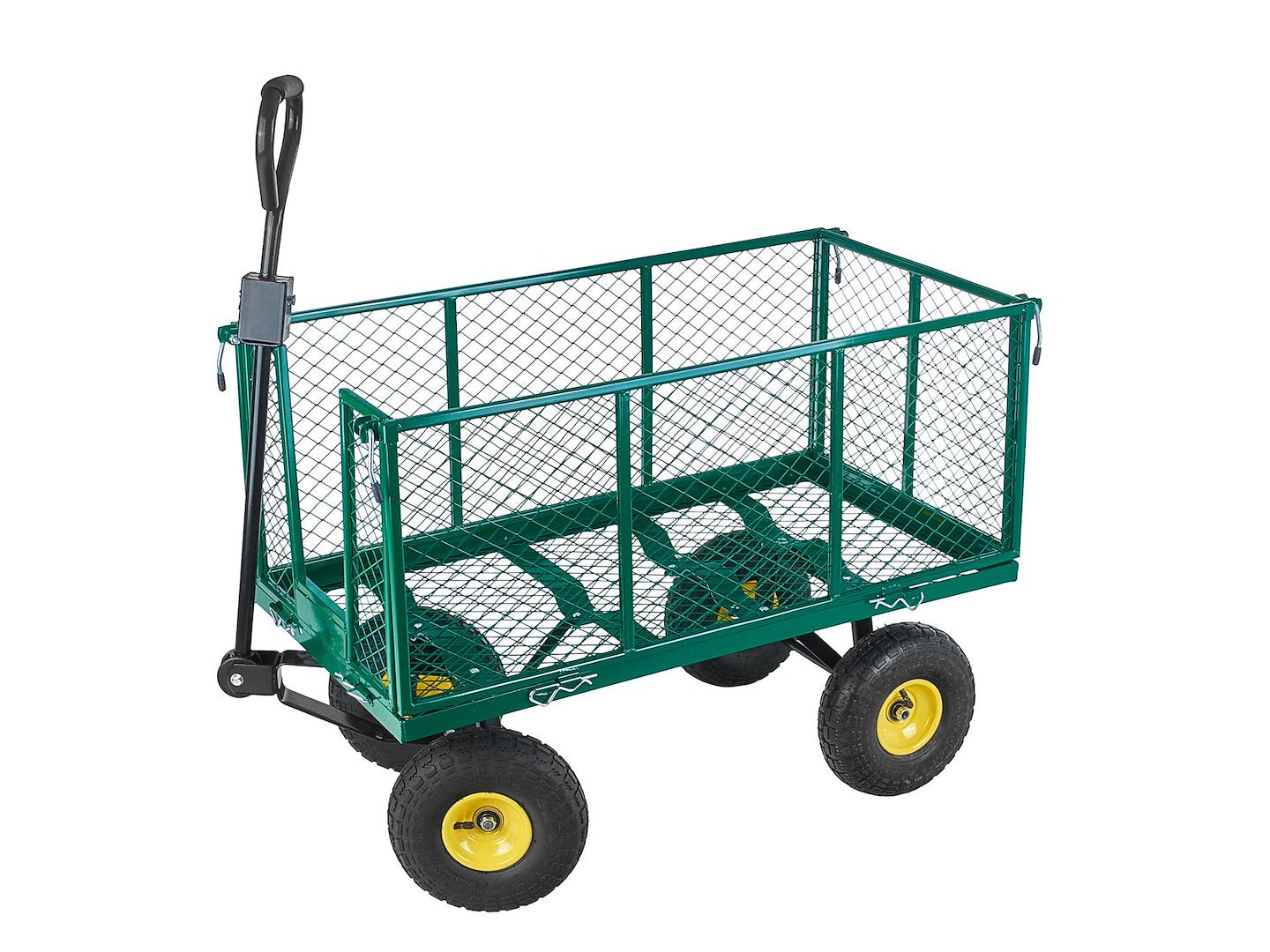 Carrello da giardino con sponde pieghevoli ribaltabili, carrello a mano da trasporto, max 220 litri-kg, 96 x 51 x 40 cm Geko