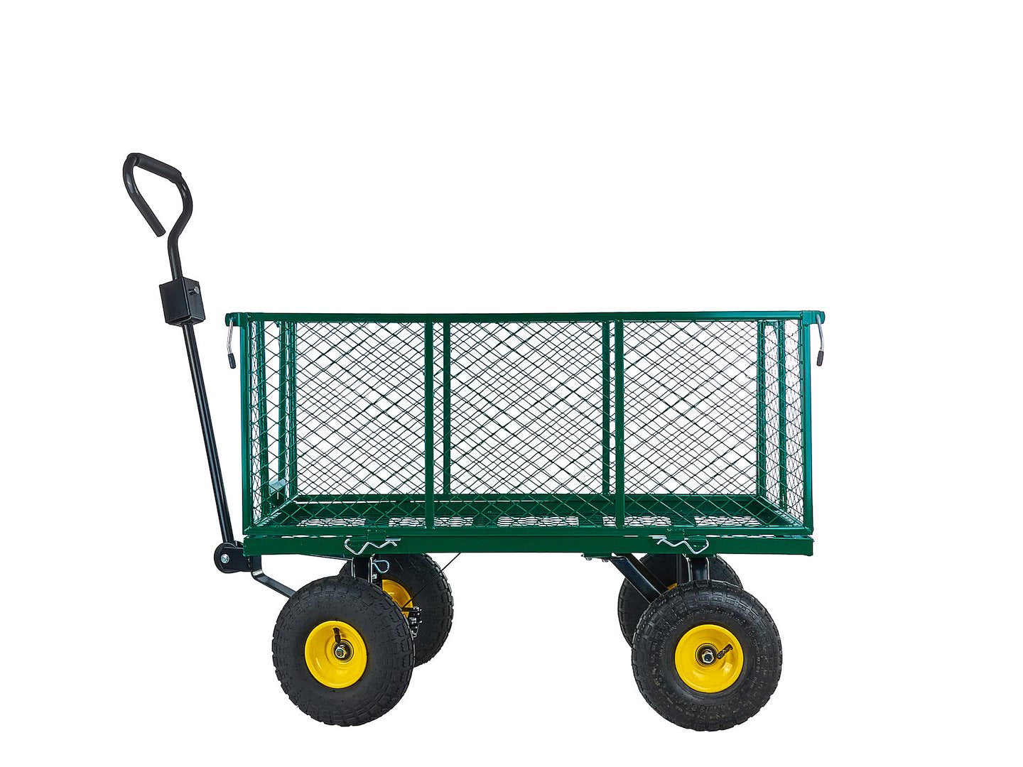 Carrello da giardino con sponde pieghevoli ribaltabili, carrello a mano da trasporto, max 220 litri-kg, 96 x 51 x 40 cm Geko