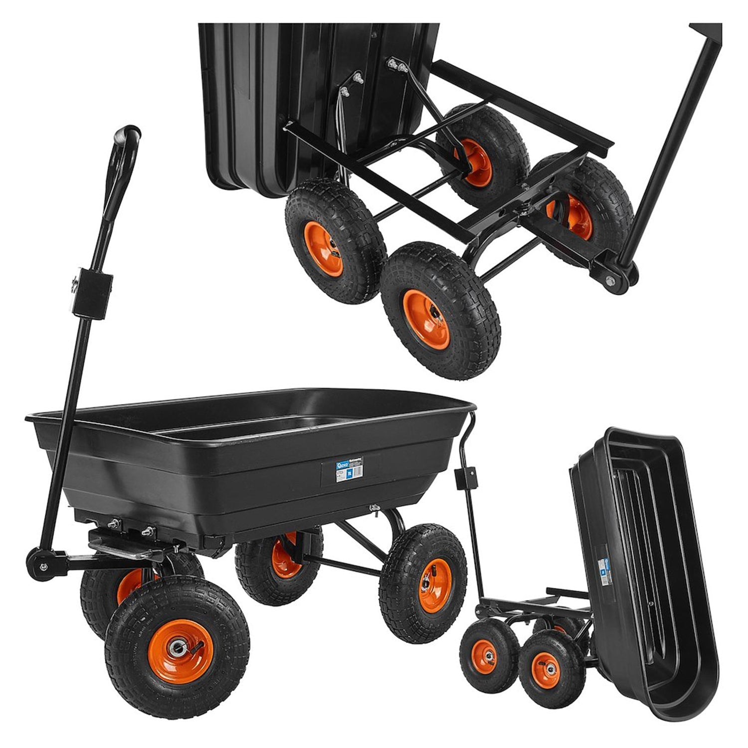 Carrello ribaltabile da giardino ,carriola ,carrello multiuso, per giardinaggio, edilizia, magazzini 75 kg Geko