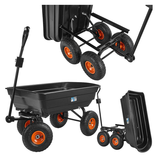 Carrello ribaltabile da giardino ,carriola ,carrello multiuso, per giardinaggio, edilizia, magazzini 75 kg Geko