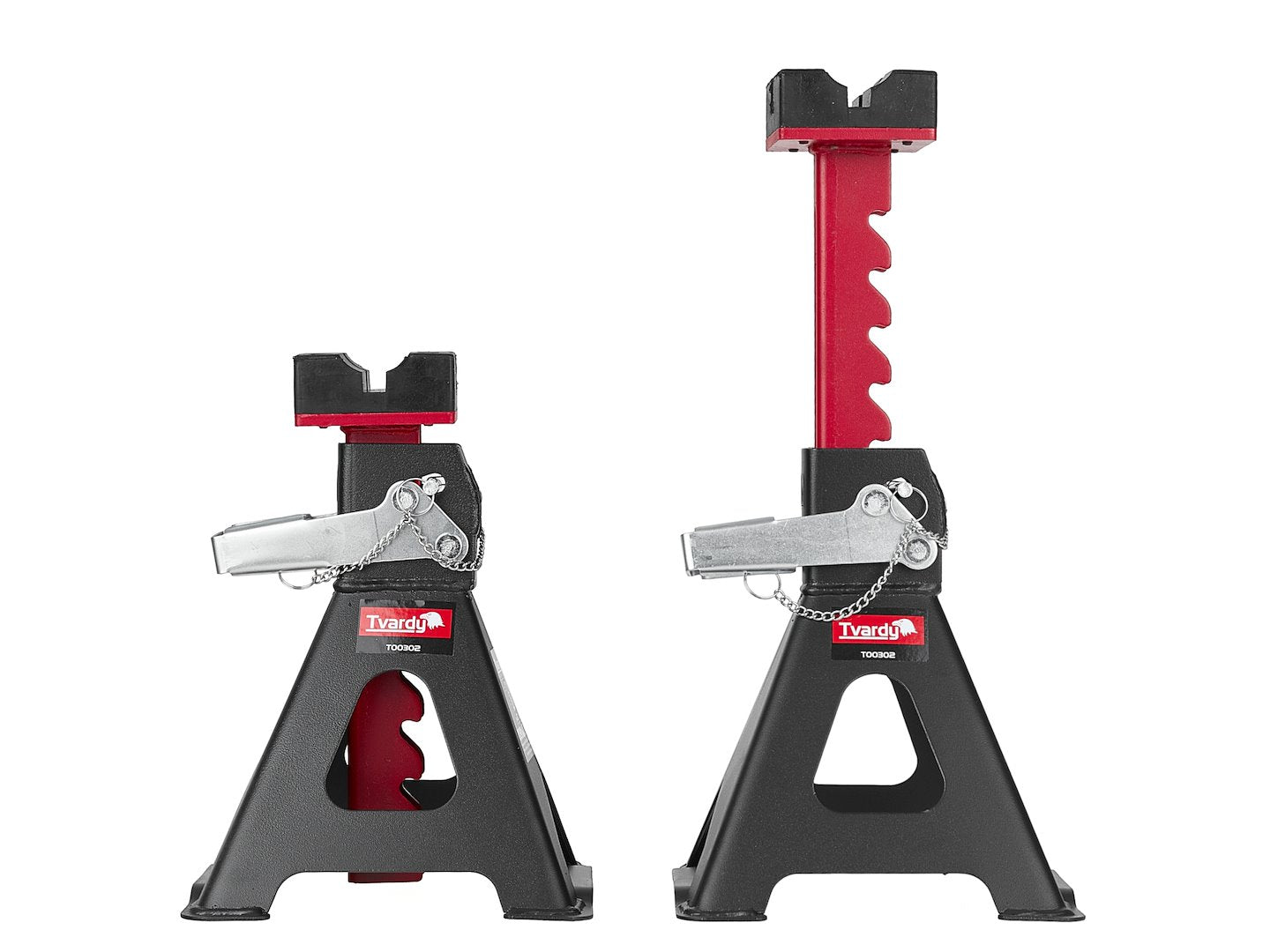 Set 2 cavalletti auto 3 t, regolabili, per impieghi gravosi – Tvardy