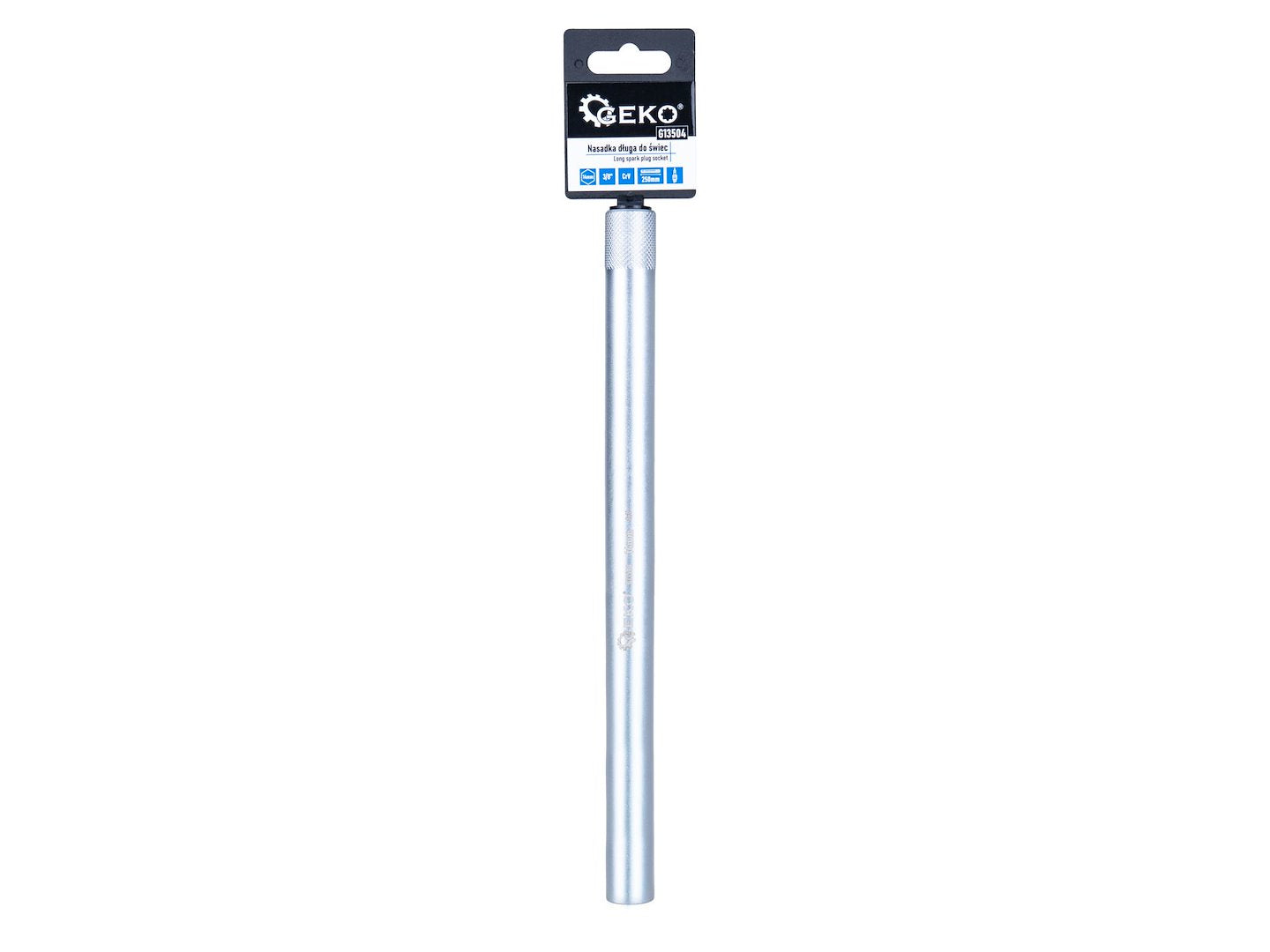Chiave candela, 12 punti, 3/8”, 14mm, parete sottile e asta lunga, acciaio Cr-V, 250 mm, Geko