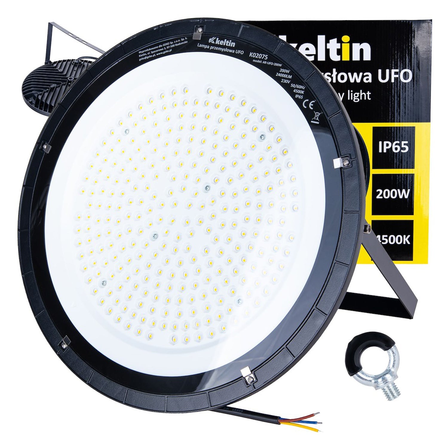 Lampada industriale a LED High Bay 200 w 12000LM  4500 K ,proiettore a LED, IP 65 Keltin