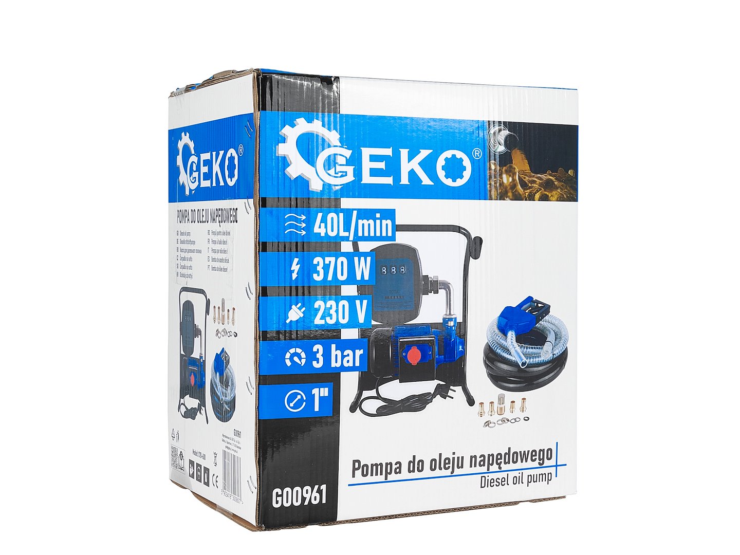 Pompa per trasferimento diesel,pompa travaso carburante diesel CPN 40l/min 370w Geko