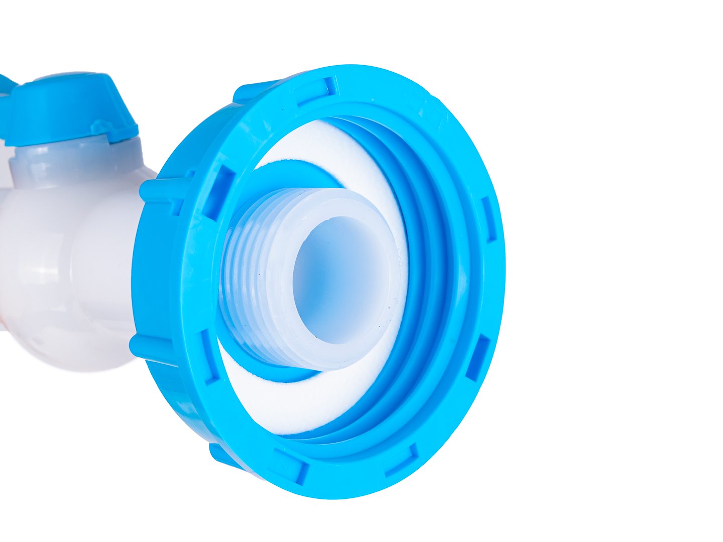 Adattatore serbatoio di scarico IBC 32 mm,45 gradi ,rubinetto di uscita Mauser
