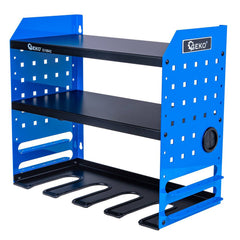 Organizzatore per attrezzi da parete, supporto per trapano a percussione, scaffale portautensili in metallo, organizer pesante per garage e officina con supporto laterale per cacciavite per garage, Geko