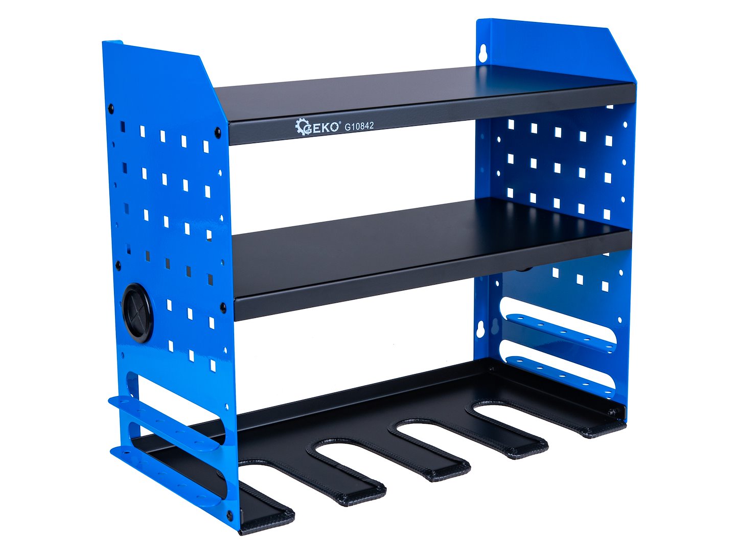 Organizzatore per attrezzi da parete, supporto per trapano a percussione, scaffale portautensili in metallo, organizer pesante per garage e officina con supporto laterale per cacciavite per garage, Geko