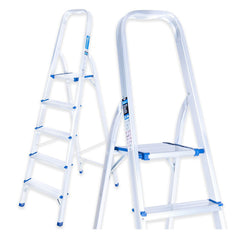 Scala pieghevole in alluminio 5 gradini, portata max 150 kg Geko