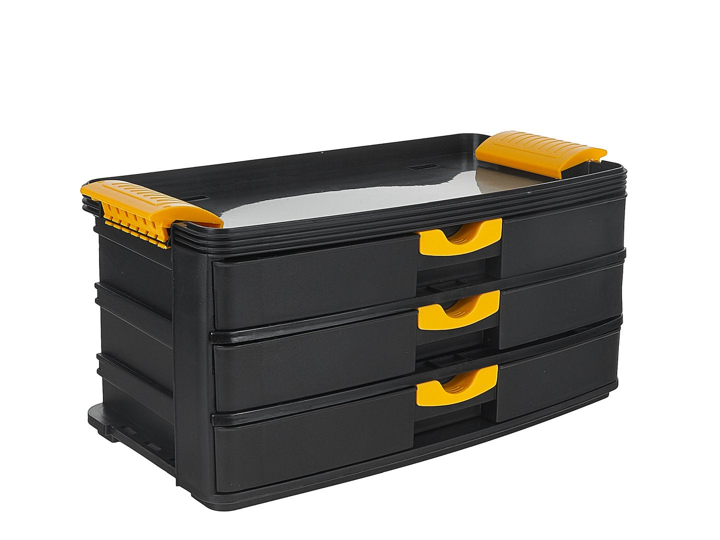 Set di scatole 4 in 1, set di cassette degli attrezzi su ruote, pratico e spazioso, resistente ai danni, materiale robusto, struttura modulare, set 4 cassettiere portautensili modulari in acciaio con ruote e maniglia telescopica, Keltin