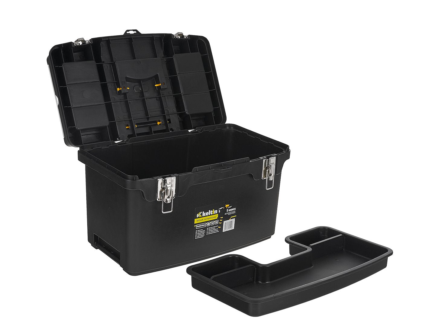Set di scatole 4 in 1, set di cassette degli attrezzi su ruote, pratico e spazioso, resistente ai danni, materiale robusto, struttura modulare, set 4 cassettiere portautensili modulari in acciaio con ruote e maniglia telescopica, Keltin