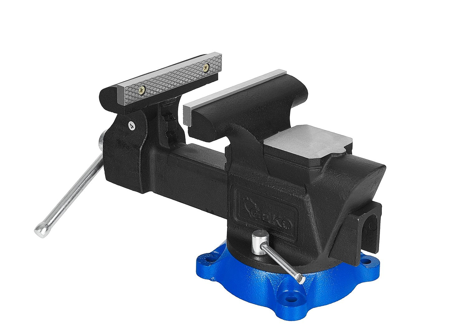 Morsa di precisione da banco con base girevole, morsa da banco rotante-girevole, per impieghi gravosi Heavy Duty, uso domestico commerciale da garage officina, morsa da banco apertura 150 mm Geko