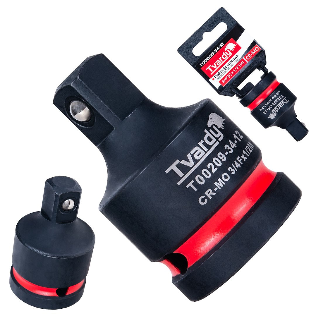 Adattatore per bussola ad impatto, riduttore per bussola da 3/4" a 1/2", per avvitatore, per chiave dinamometrica e a cricchetto, in acciaio Cr-Mo, Tvardy