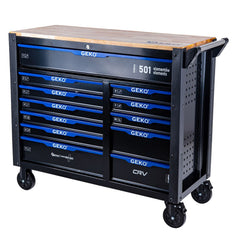 Carrello porta attrezzi / portautensili completo di 501 utensili 12 cassetti, 10 moduli inserti, carrello portautensili attrezzi inclusi, Geko