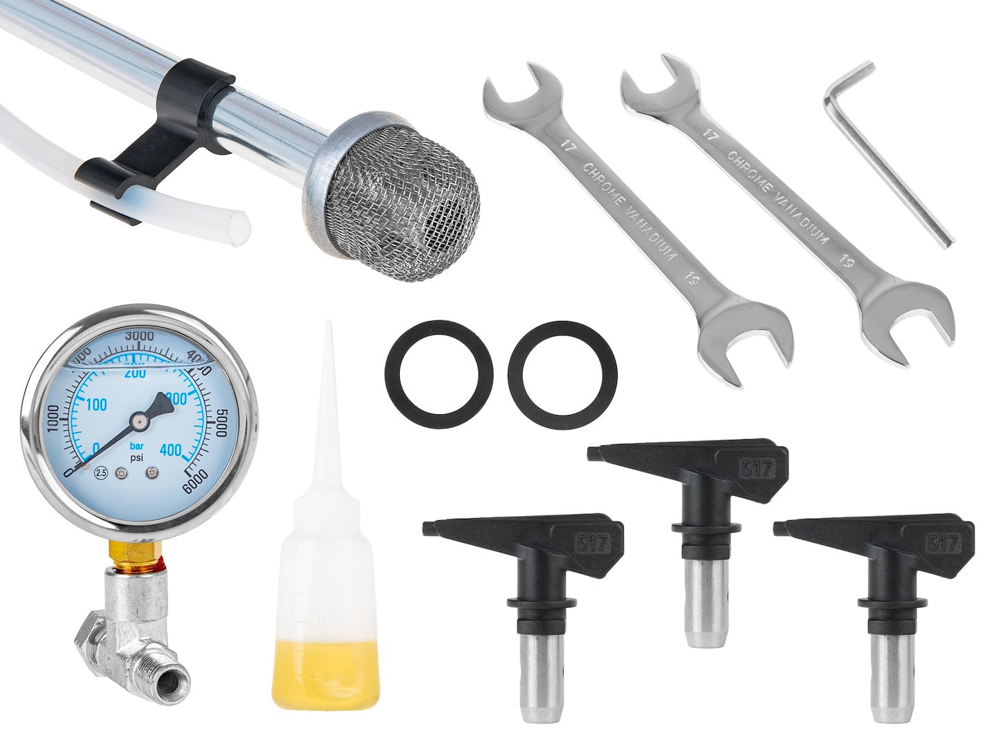 Set pistola per pompa verniciatura idrodinamica SP460 1000 W 210 bar 1.8 litri/min tubo 13 m, ugello 517, attrezzi spruzzo vernice ad alta pressione, spruzzatore idrodinamico, attrezzatura vernice