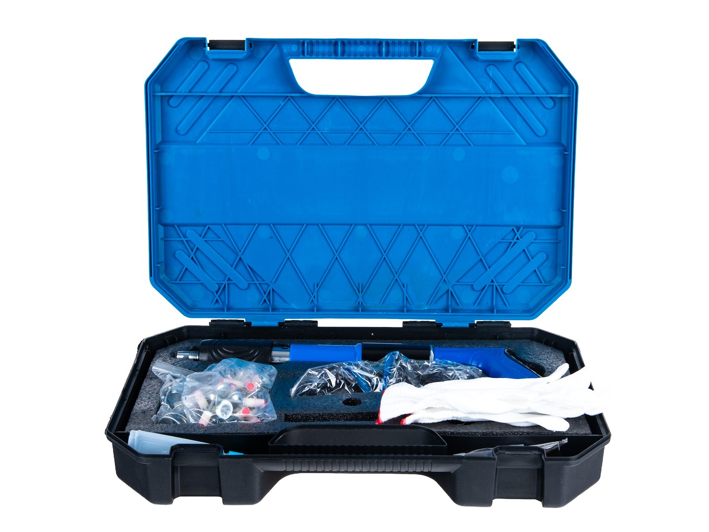 Pistola sparachiodi e rivetti manuale chiodatrice d'aria chiodi set accessori, chiodatrice pneumatica – pistola pneumatica per chiodi, graffettatrice per lavori di falegnameria, compatibile con chiodi da 16 a 42 mm di lunghezza, Geko