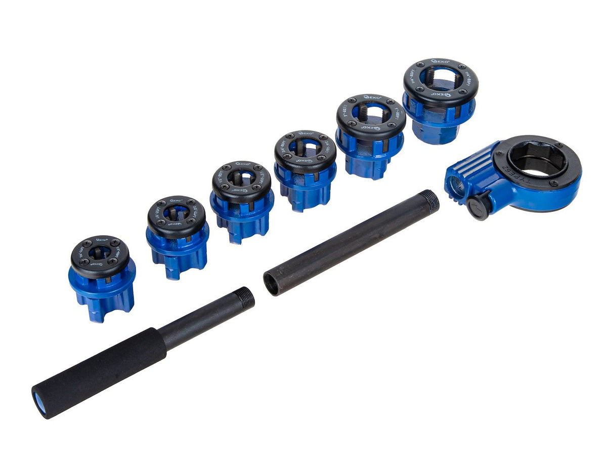 Set-kit filiera manuale a cricco per tubi 1/4''- 5/4'' Geko