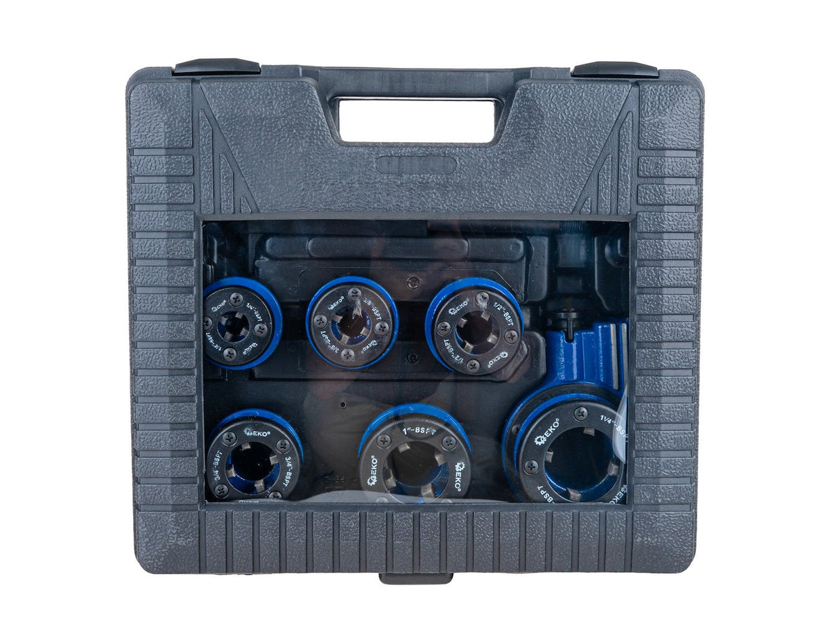Set-kit filiera manuale a cricco per tubi 1/4''- 5/4'' Geko