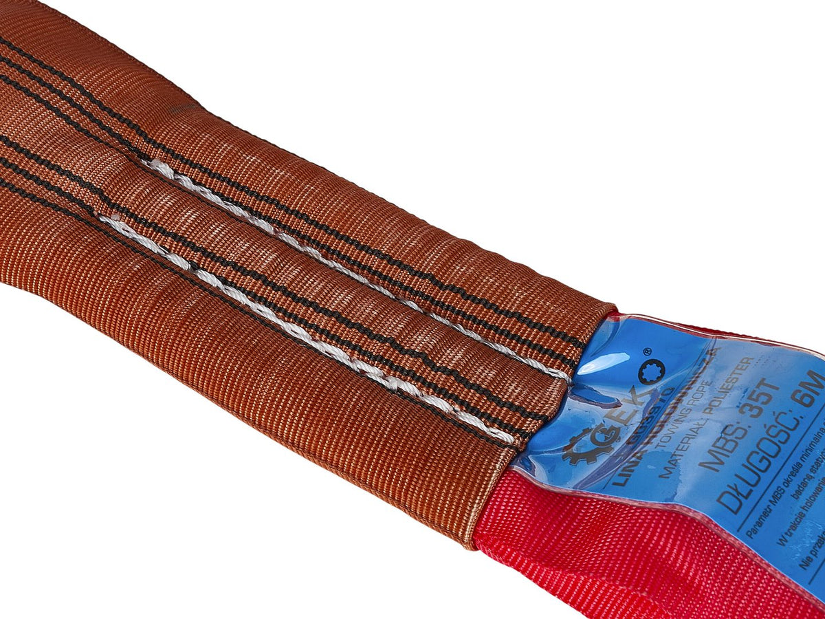 Cinghia di traino professionale 6 m x 4 cm 35 tonnellate per veicoli pesanti Geko