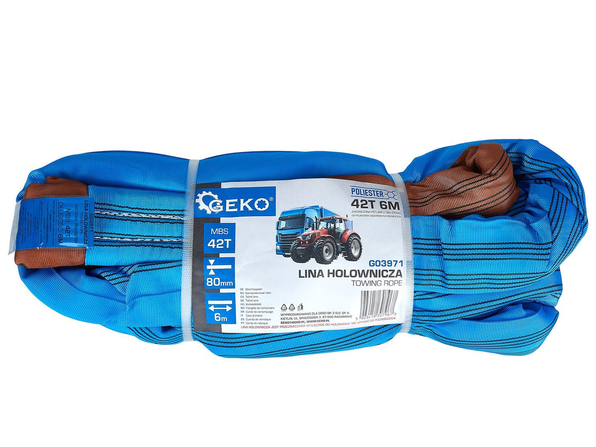 Cinghia di traino professionale 6 m 42 tonnellate per veicoli pesanti Geko