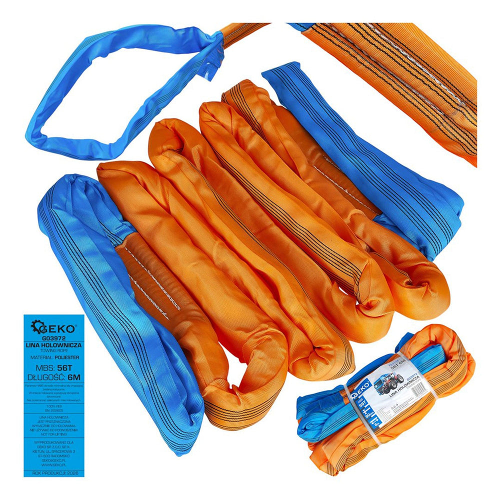 Cinghia di traino professionale 6 m 56 tonnellate per veicoli pesanti Geko