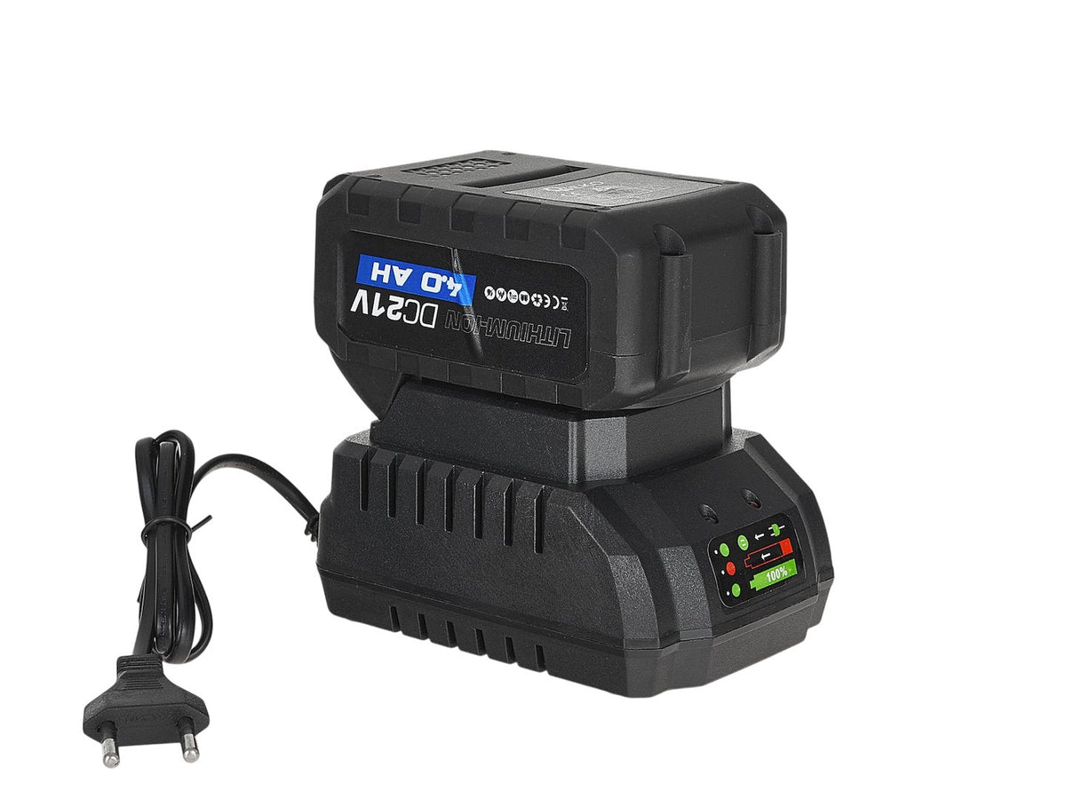 Smerigliatrice angolare a batteria 21 V – 125 mm, 950 W, 2 × 4.0 Ah Geko