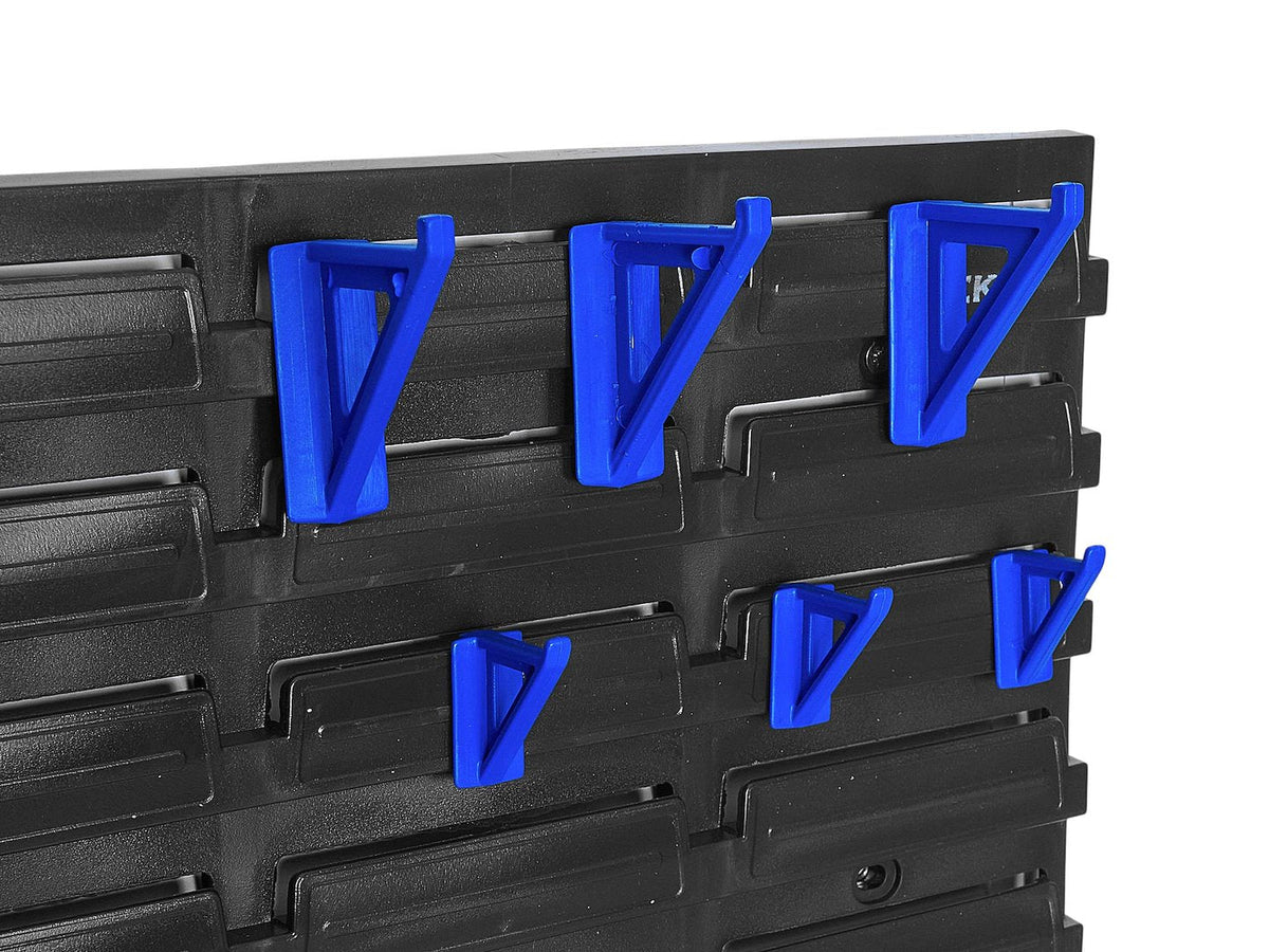 Pannello forato portautensili, portaoggetti,organizzatore da parete con contenitori/cassette, portattrezzi per garage e officina, 576 x 780 mm Geko