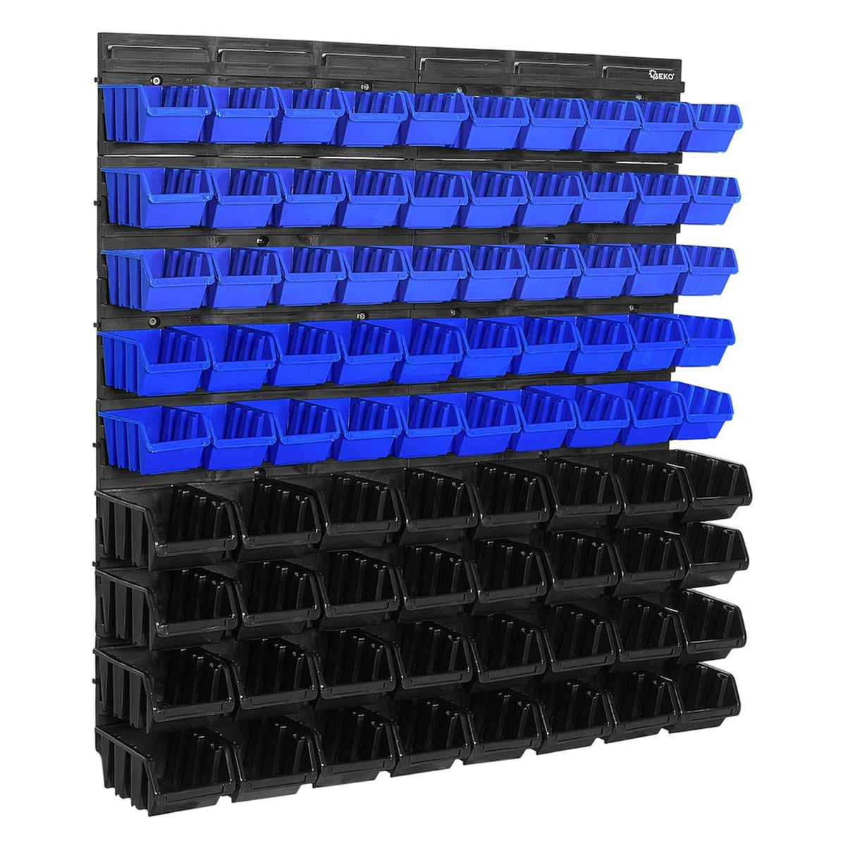 Pannello forato portautensili, portaoggetti,organizzatore da parete con 82 contenitori/cassette, portattrezzi per garage e officina, 780x780mm Geko