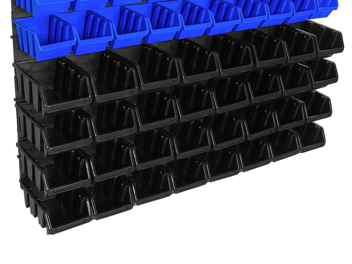 Pannello forato portautensili, portaoggetti,organizzatore da parete con 82 contenitori/cassette, portattrezzi per garage e officina, 780x780mm Geko