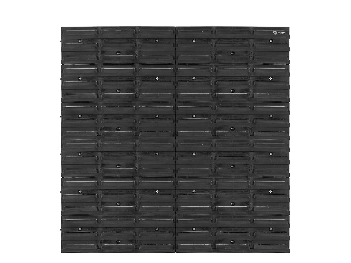 Pannello forato portautensili, portaoggetti,organizzatore da parete con 82 contenitori/cassette, portattrezzi per garage e officina, 780x780mm Geko