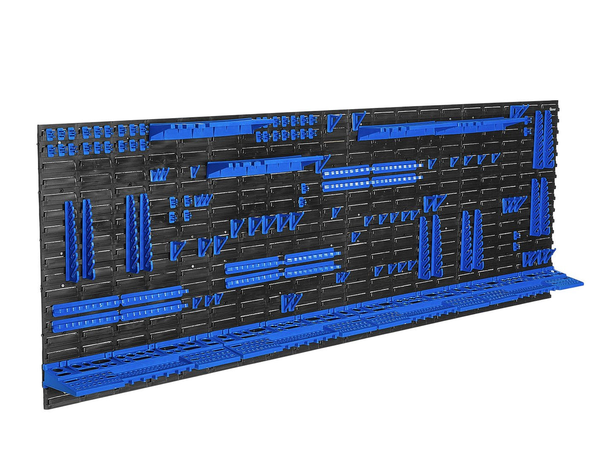 Pannello forato portautensili, portaoggetti,organizzatore da parete con contenitori/cassette, portattrezzi per garage e officina, 136 elementi 2304x780mm Geko