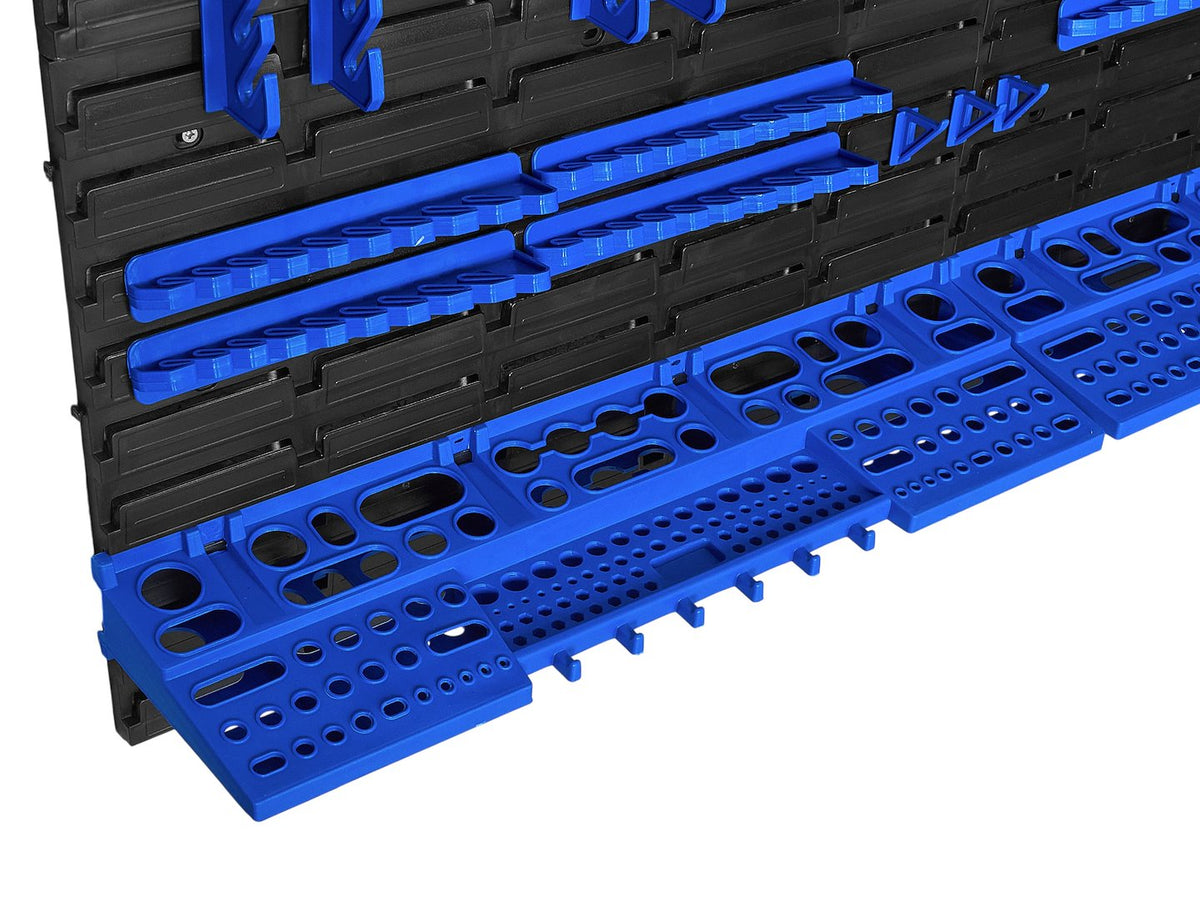 Pannello forato portautensili, portaoggetti,organizzatore da parete con contenitori/cassette, portattrezzi per garage e officina, 136 elementi 2304x780mm Geko