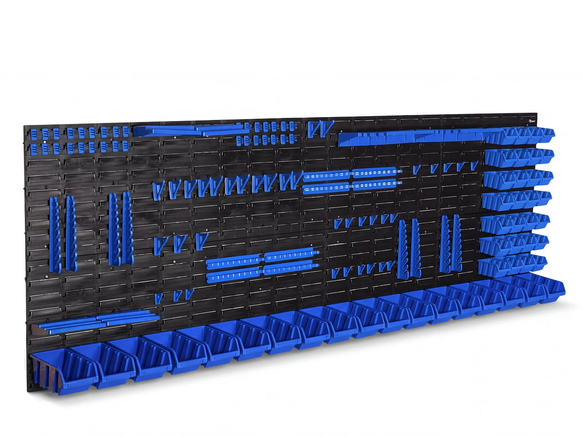 Pannello forato portautensili, portaoggetti,organizzatore da parete con contenitori/cassette, portattrezzi per garage e officina,140 elementi 2304x780mm Geko