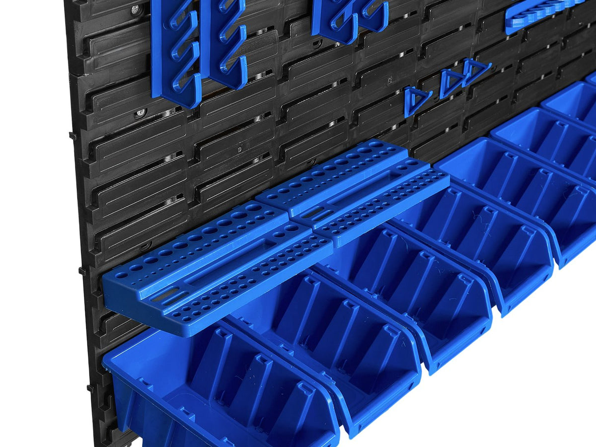 Pannello forato portautensili, portaoggetti,organizzatore da parete con contenitori/cassette, portattrezzi per garage e officina,140 elementi 2304x780mm Geko