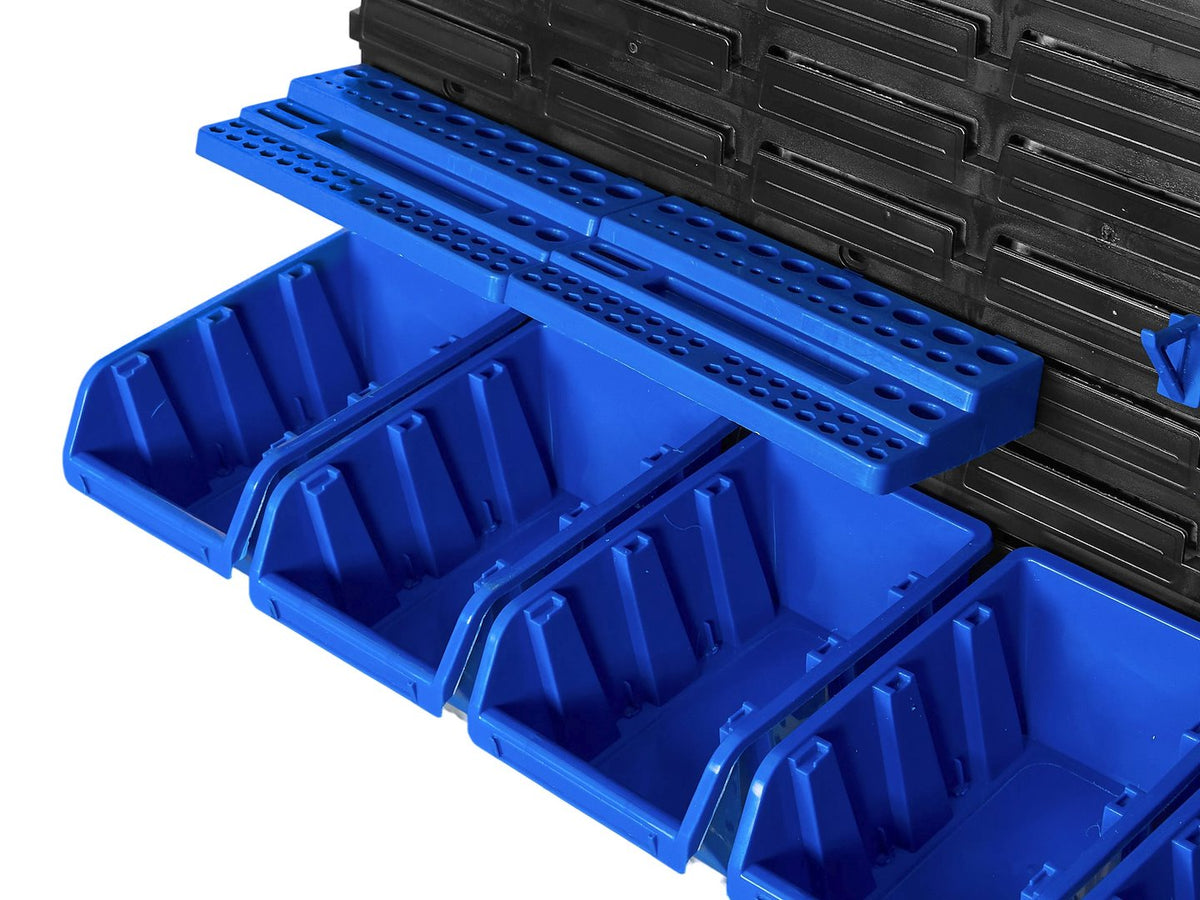 Pannello forato portautensili, portaoggetti,organizzatore da parete con contenitori/cassette, portattrezzi per garage e officina,140 elementi 2304x780mm Geko