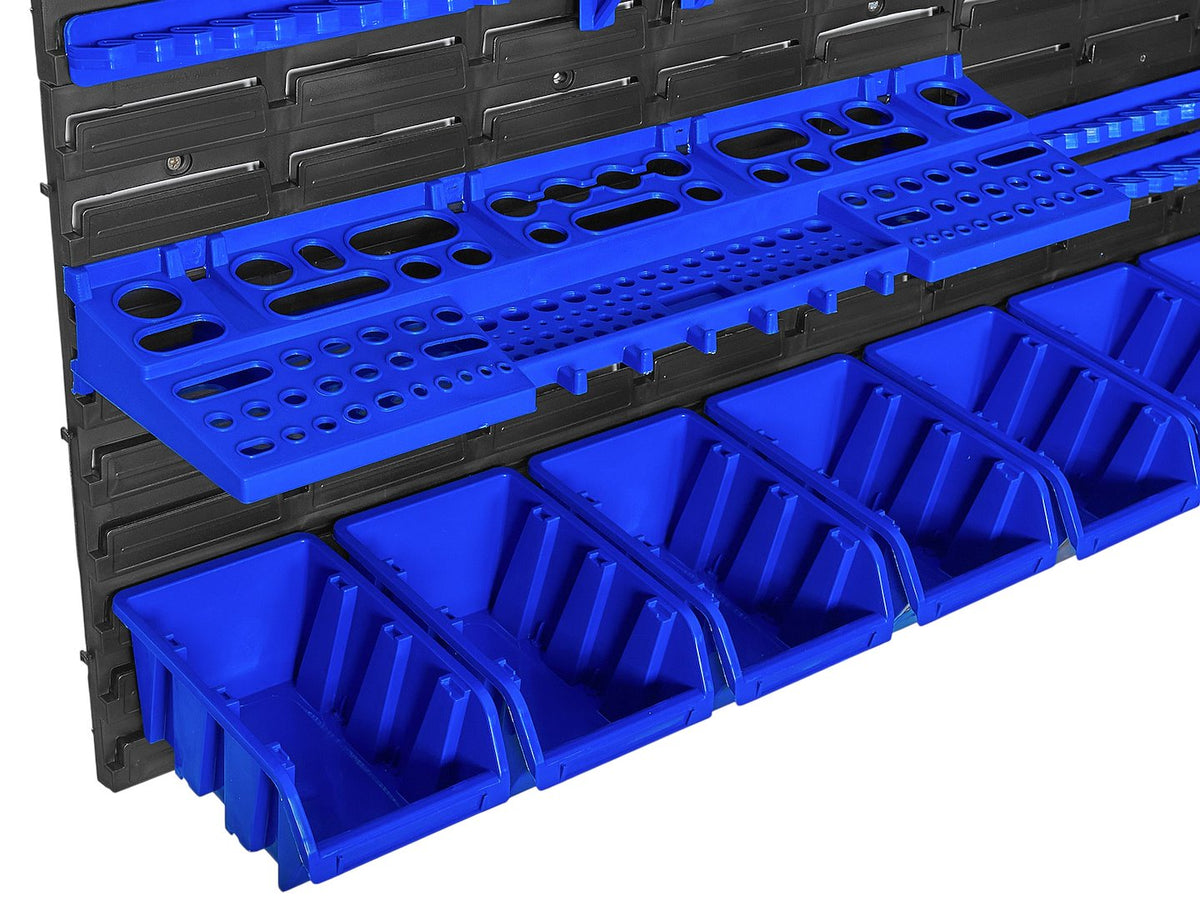Pannello forato portautensili, portaoggetti,organizzatore da parete con contenitori/cassette, portattrezzi per garage e officina,69 elementi 1152x780mm Geko