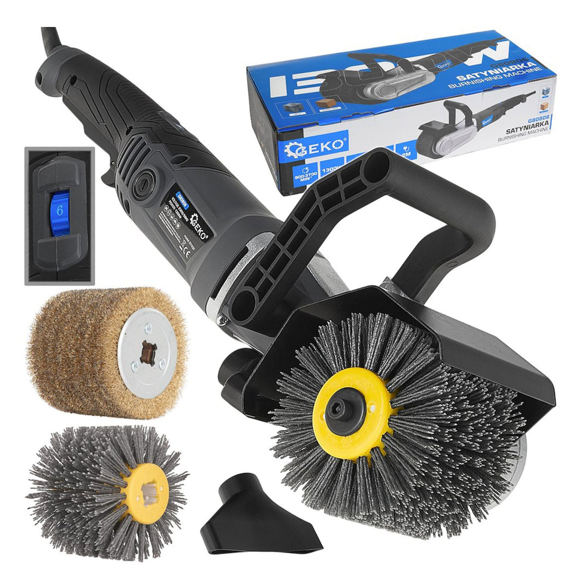 Satinatrice, levigatrice metallo e legno 1300w Geko