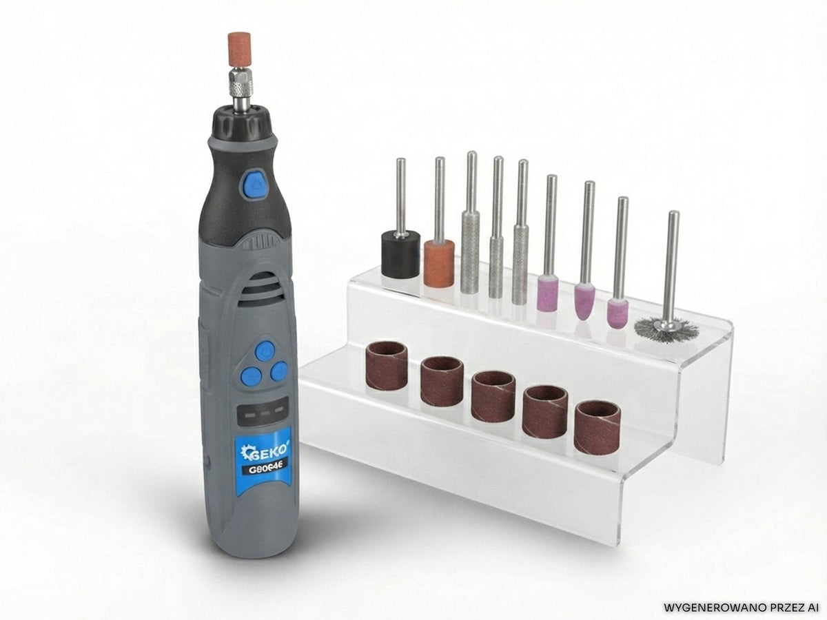 Mini smerigliatrice diritta a batteri 3.6 V – 1500 mAh, con accessori Geko