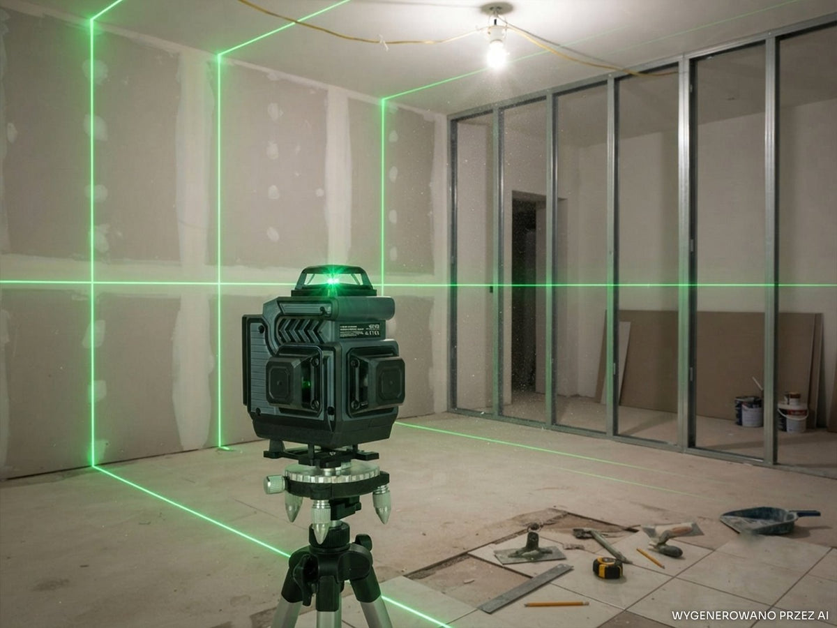 Livella laser 4d 360° con 2 batterie ricaricabili e treppiede