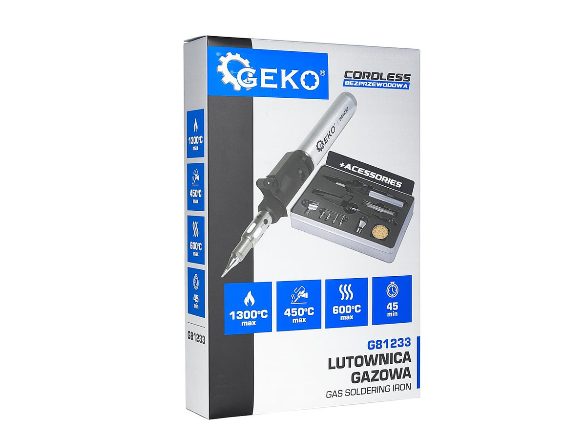 Saldatore a gas multifunzione con accessori Geko