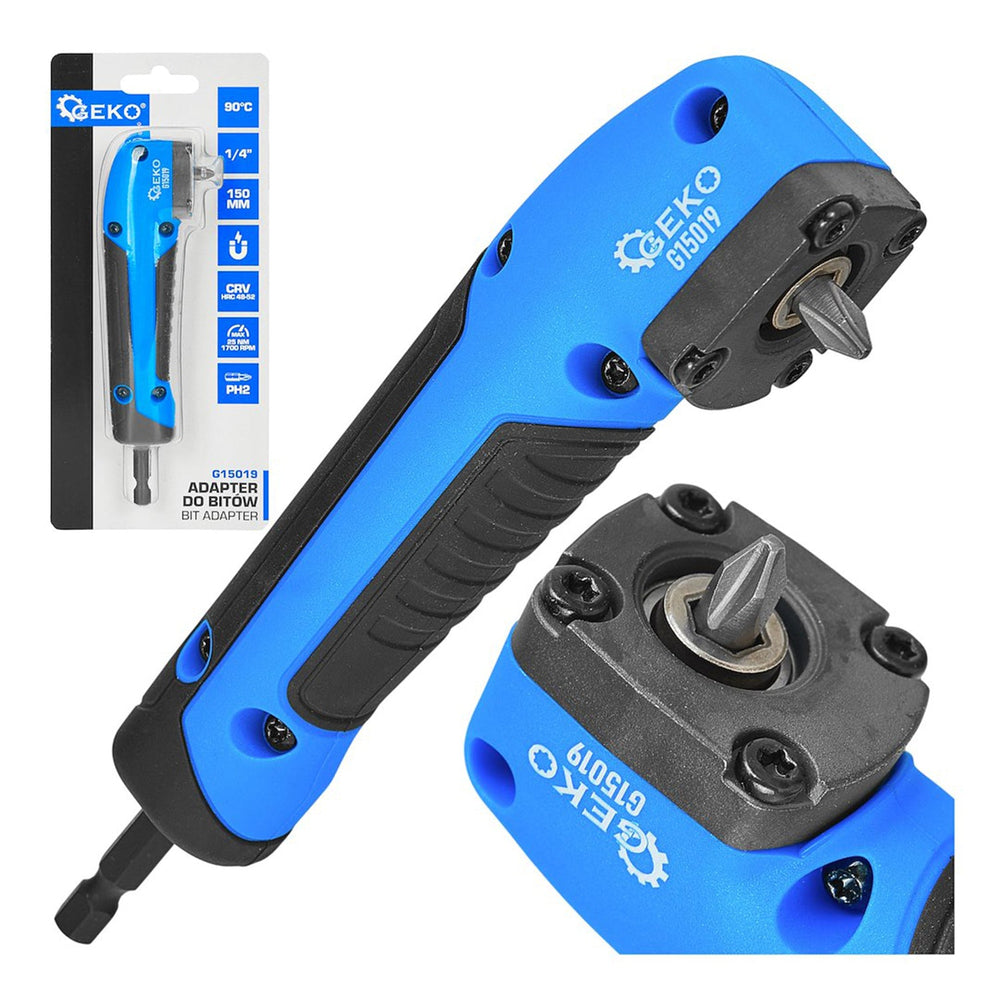 Adattatore angolare per avvitatore 1/4", 150 mm, 25 Nm Geko