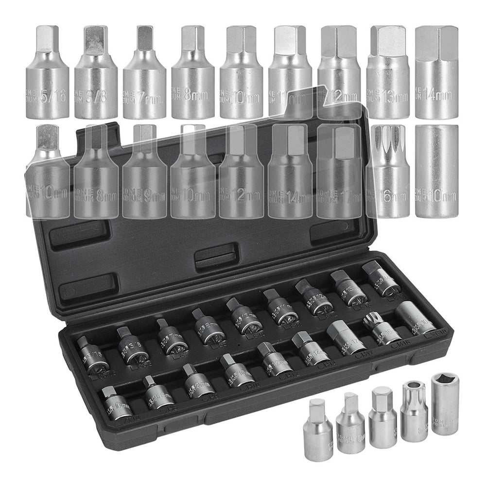 Set-kit chiavi per coppa dell’olio, attacco 3/8", 18 pezzi Geko
